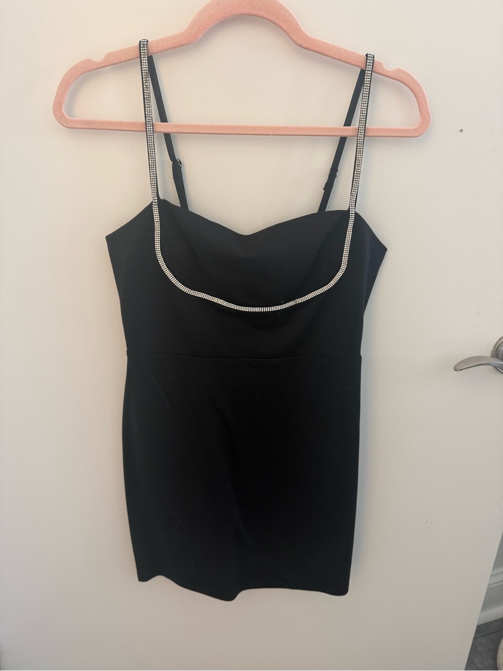 Forever 21 Black Rhinestone-Trim Cowl Neck Camisole Dress